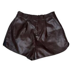 High Waisted Brown Leather Shorts Size Medium